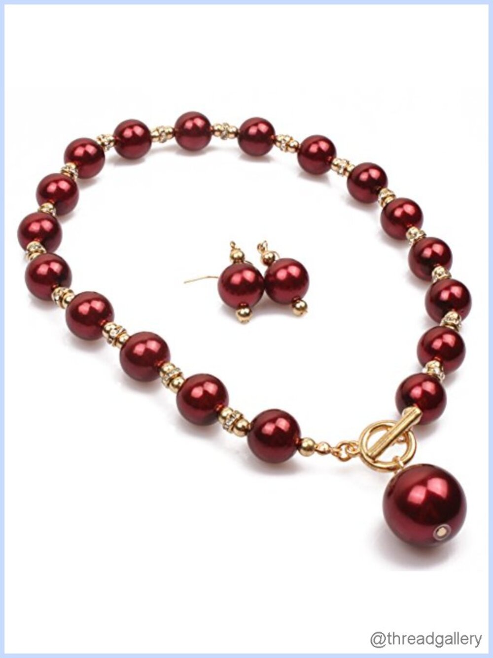 Chunky Simulated Pearl Choker Necklace Bracelet Earrings Set Bridal Statement